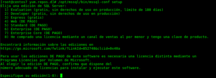 SQL Server 2017 edition selection during setup
